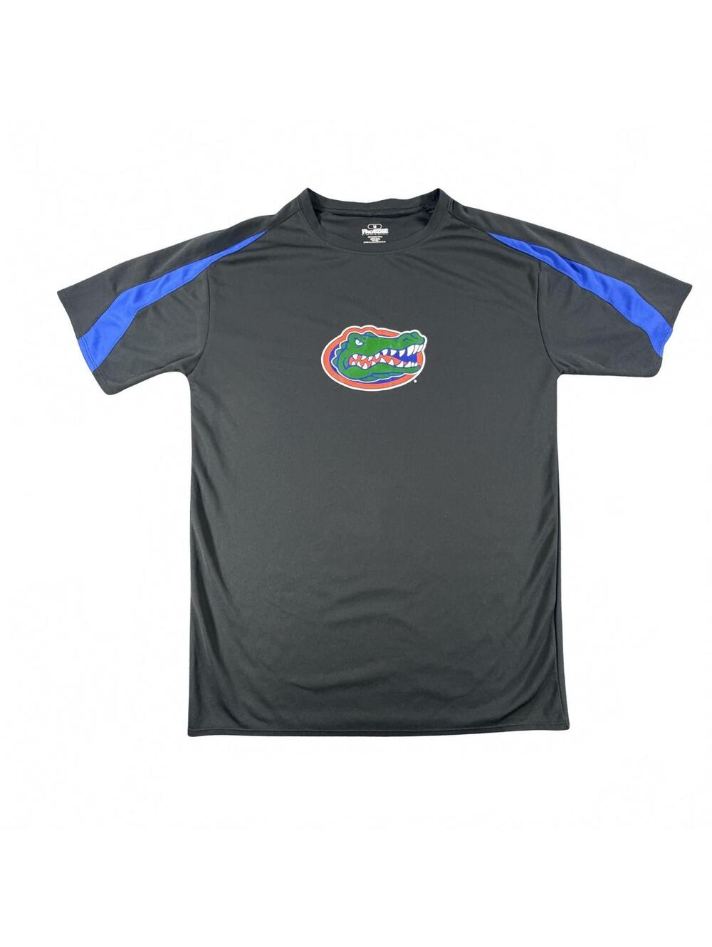 Men’s Pro Edge Black Short-Sleeve Florida Gators Logo Shirt Blue Accents Size M